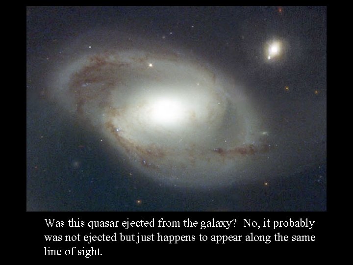 Was this quasar ejected from the galaxy? No, it probably was not ejected but
