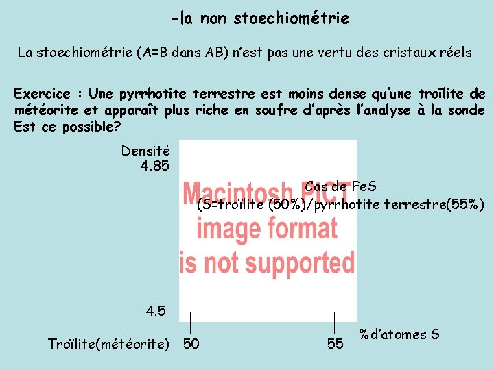 -la non stoechiométrie La stoechiométrie (A=B dans AB) n’est pas une vertu des cristaux