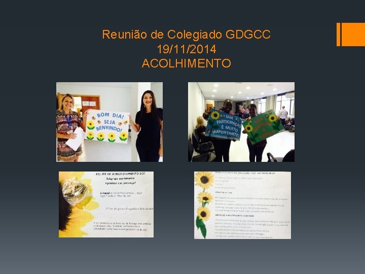 Reunião de Colegiado GDGCC 19/11/2014 ACOLHIMENTO 