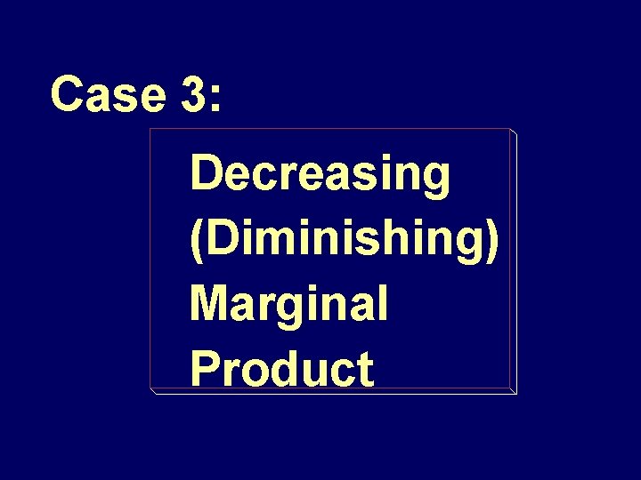 Case 3: Decreasing (Diminishing) Marginal Product 