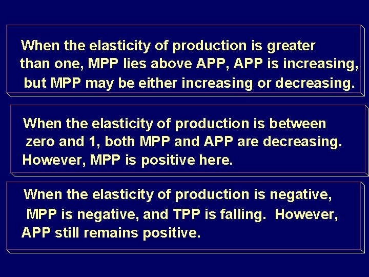 When the elasticity of production is greater than one, MPP lies above APP, APP