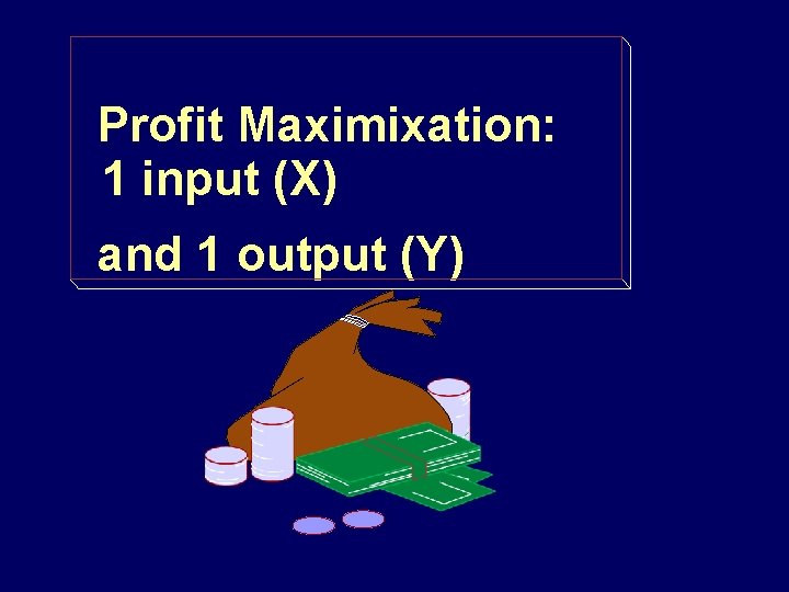 Profit Maximixation: 1 input (X) and 1 output (Y) 