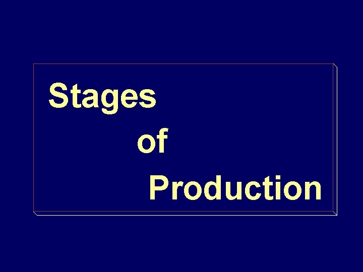 Stages of Production 