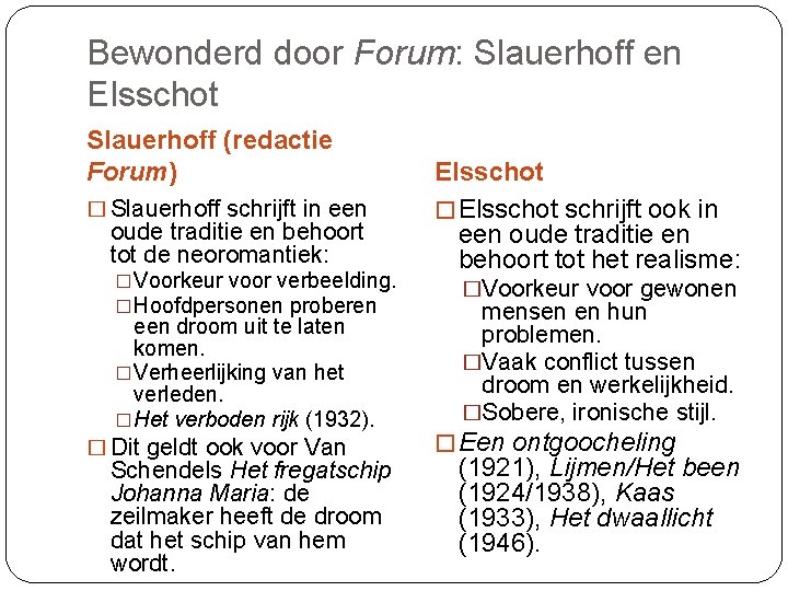 Bewonderd door Forum: Slauerhoff en Elsschot Slauerhoff (redactie Forum) � Slauerhoff schrijft in een