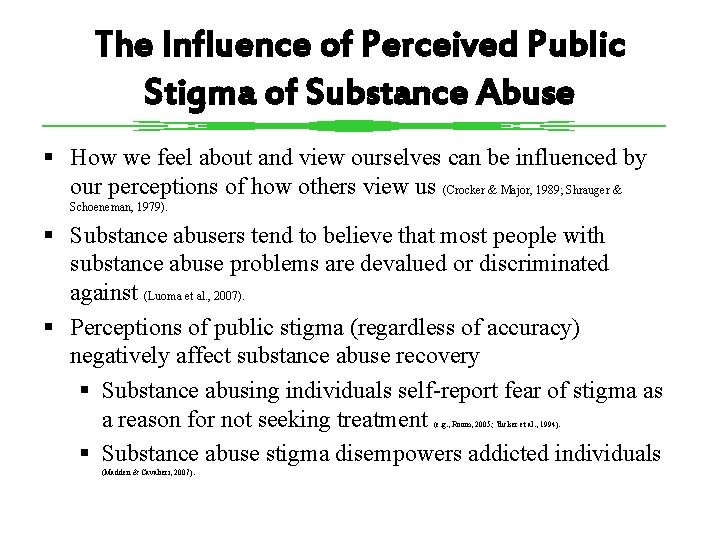 The Influence of Perceived Public Stigma of Substance Abuse § How we feel about