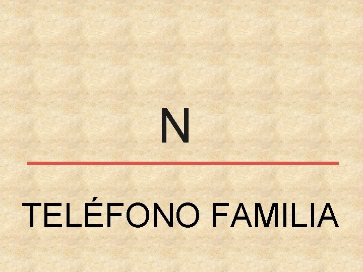 N TELÉFONO FAMILIA 