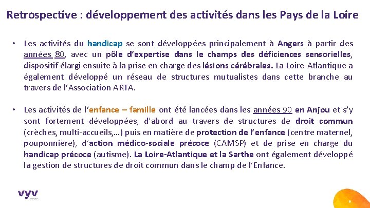 Retrospective : développement des activités dans les Pays de la Loire • Les activités