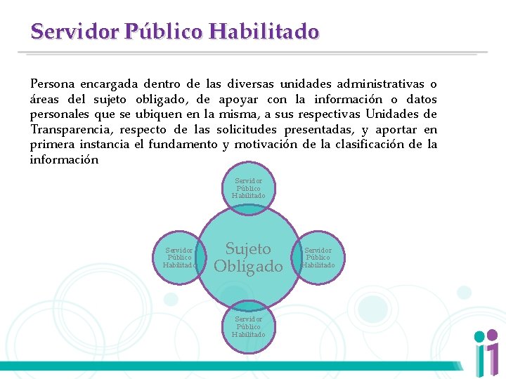 Servidor Público Habilitado Persona encargada dentro de las diversas unidades administrativas o áreas del