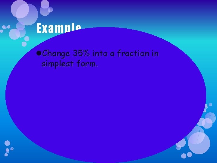 Example Change 35% into a fraction in simplest form. 