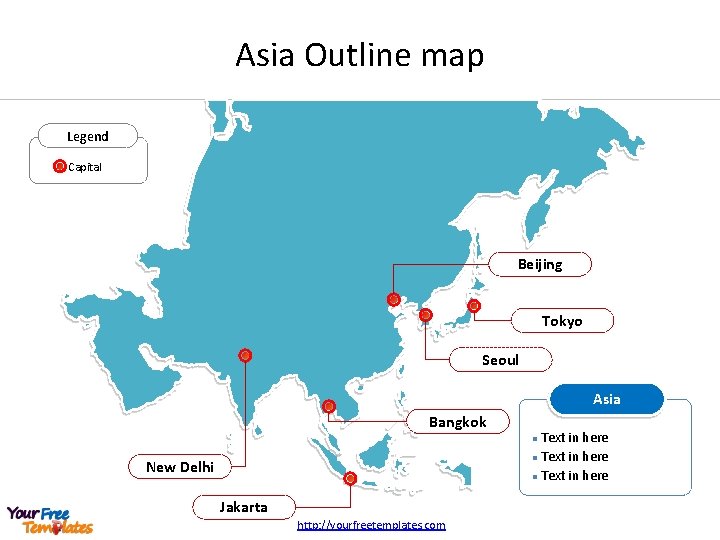 Asia Outline map Legend Capital Beijing Tokyo Seoul Asia Bangkok Text in here l