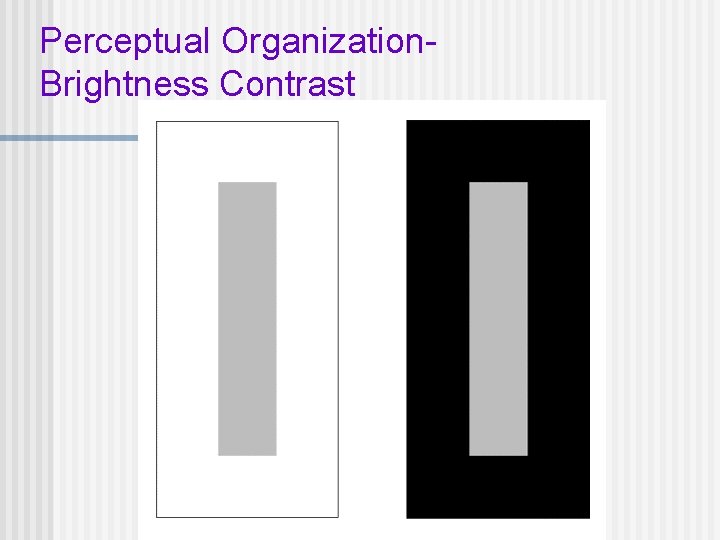 Perceptual Organization. Brightness Contrast 