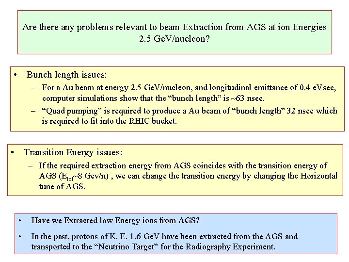 Are there any problems relevant to beam Extraction from AGS at ion Energies 2.