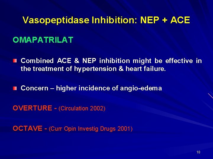 Vasopeptidase Inhibition: NEP + ACE OMAPATRILAT Combined ACE & NEP inhibition might be effective