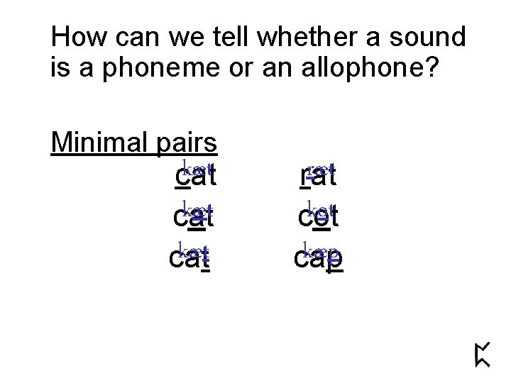How can we tell whether a sound is a phoneme or an allophone? Minimal