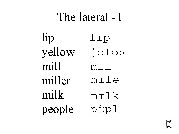 The lateral - l lip yellow miller milk people 