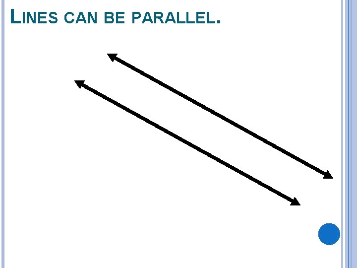 LINES CAN BE PARALLEL. 