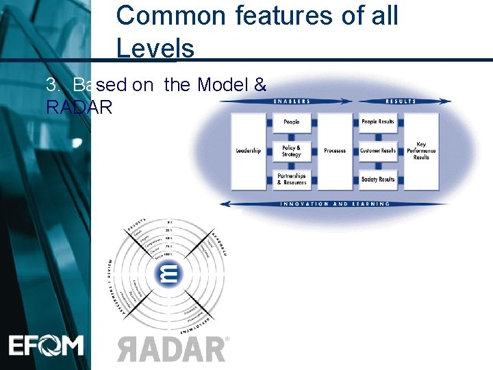 Common features of all Levels 3. Based on the Model & RADAR 