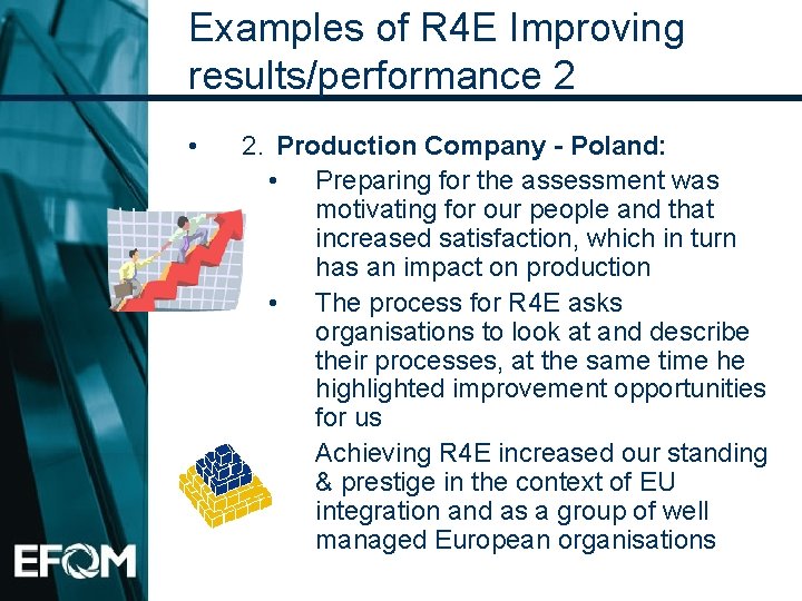 Examples of R 4 E Improving results/performance 2 • 2. Production Company - Poland: