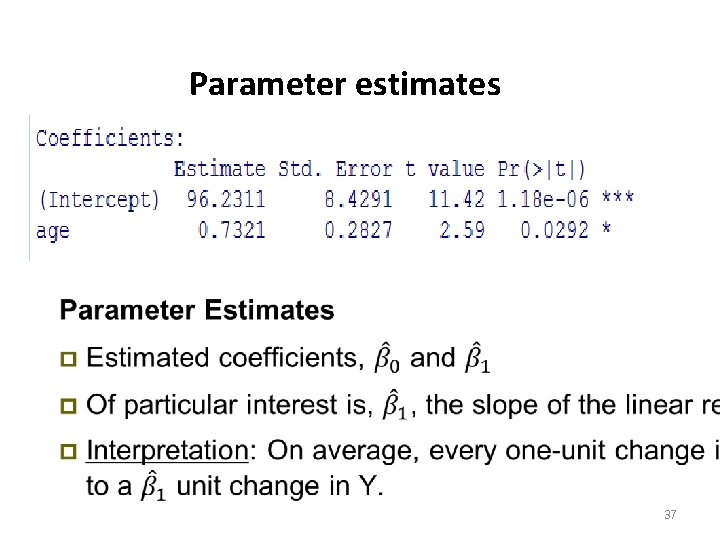 Parameter estimates • 37 