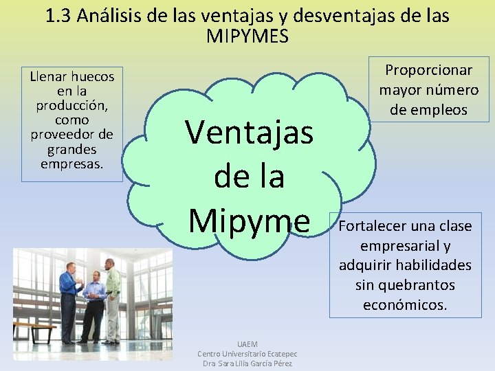 1. 3 Análisis de las ventajas y desventajas de las MIPYMES Llenar huecos en