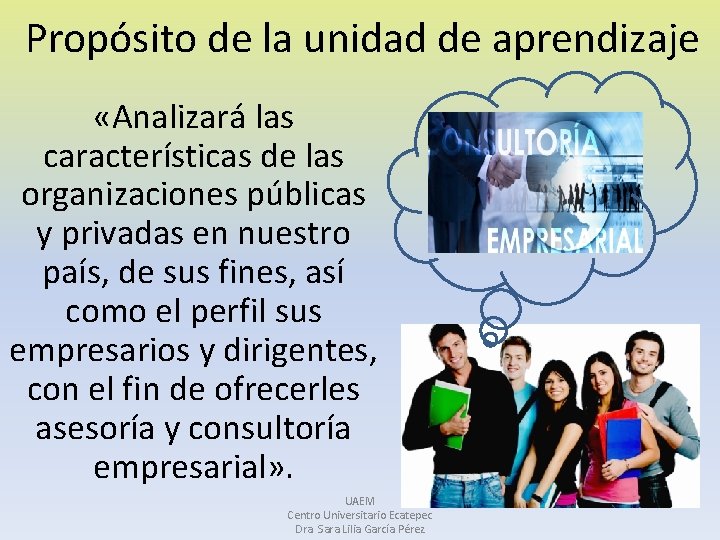 Propósito de la unidad de aprendizaje «Analizará las características de las organizaciones públicas y