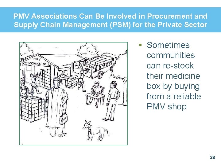 PMV Associations Can Be Involved in Procurement and Supply Chain Management (PSM) for the PMV Associations Can Be Involved in Procurement and Supply Chain Management (PSM) for the