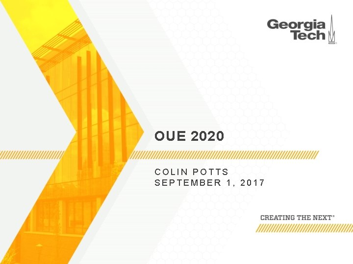 OUE 2020 COLIN POTTS SEPTEMBER 1, 2017 