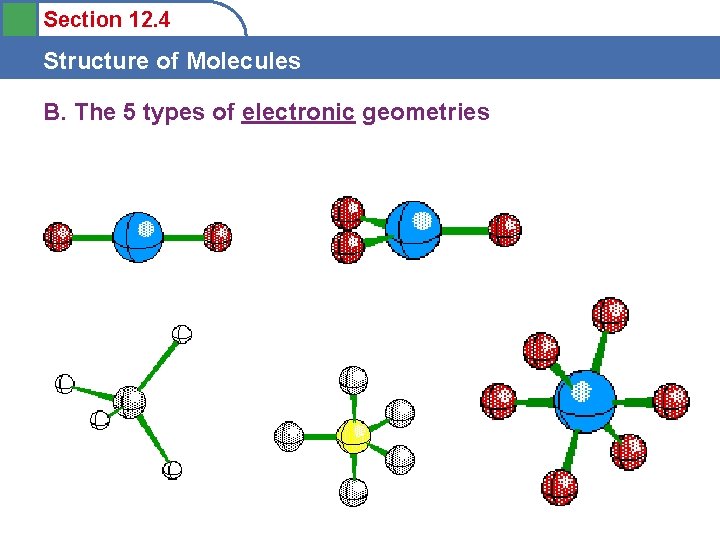 Section 12. 4 Structure of Molecules B. The 5 types of electronic geometries 