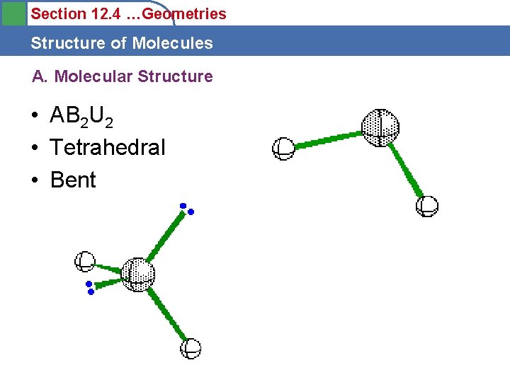 Section 12. 4 …Geometries Structure of Molecules A. Molecular Structure • AB 2 U