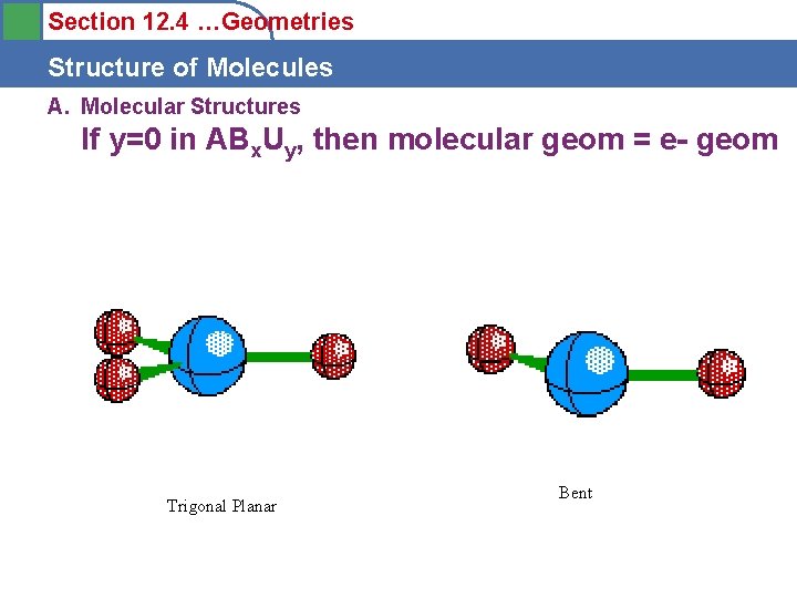 Section 12. 4 …Geometries Structure of Molecules A. Molecular Structures If y=0 in ABx.