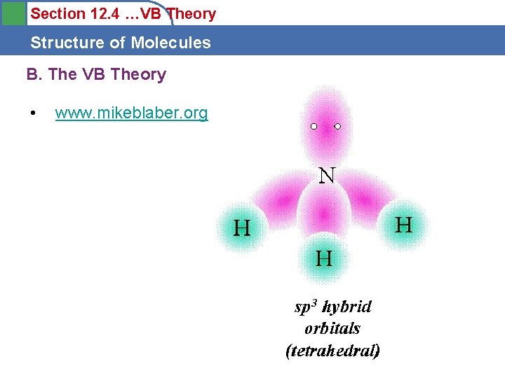 Section 12. 4 …VB Theory Structure of Molecules B. The VB Theory • www.
