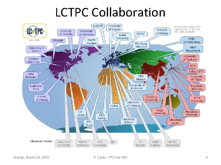 LCTPC Collaboration Wuhan, March 23, 2009 P. Colas - TPCs for HEP 4 