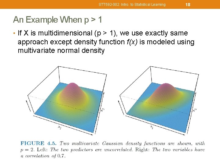 STT 592 -002: Intro. to Statistical Learning 18 An Example When p > 1