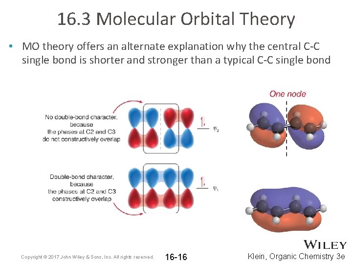 16. 3 Molecular Orbital Theory • MO theory offers an alternate explanation why the