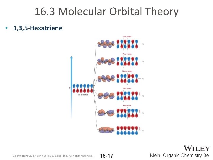 16. 3 Molecular Orbital Theory • 1, 3, 5 -Hexatriene Copyright © 2017 John