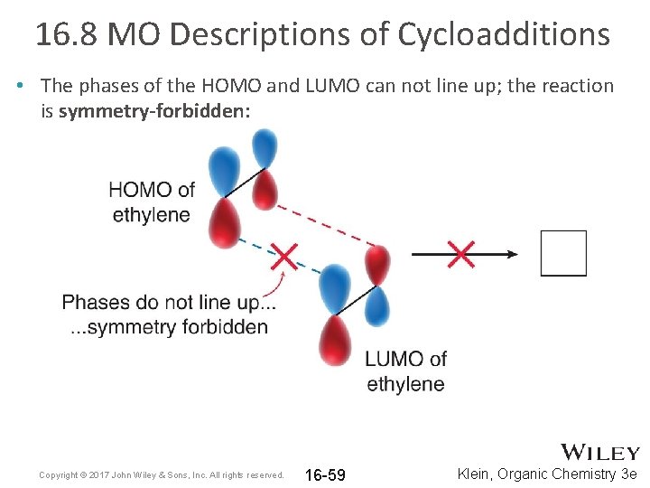 16. 8 MO Descriptions of Cycloadditions • The phases of the HOMO and LUMO
