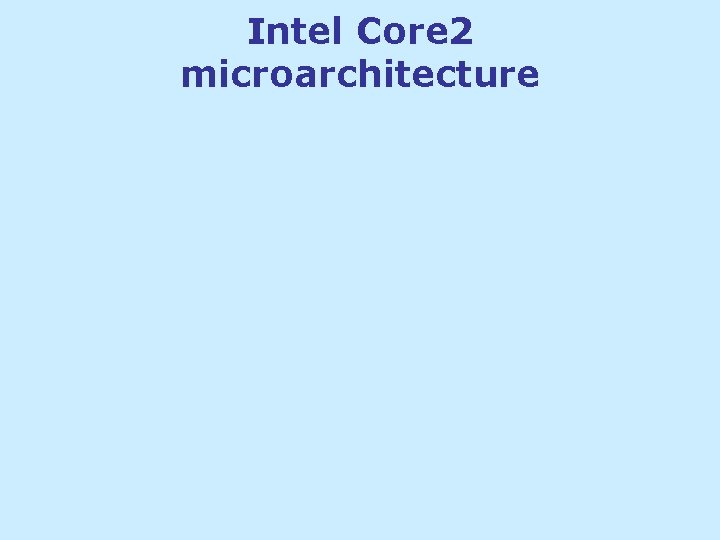Intel Core 2 microarchitecture Intel Core 2 microarchitecture