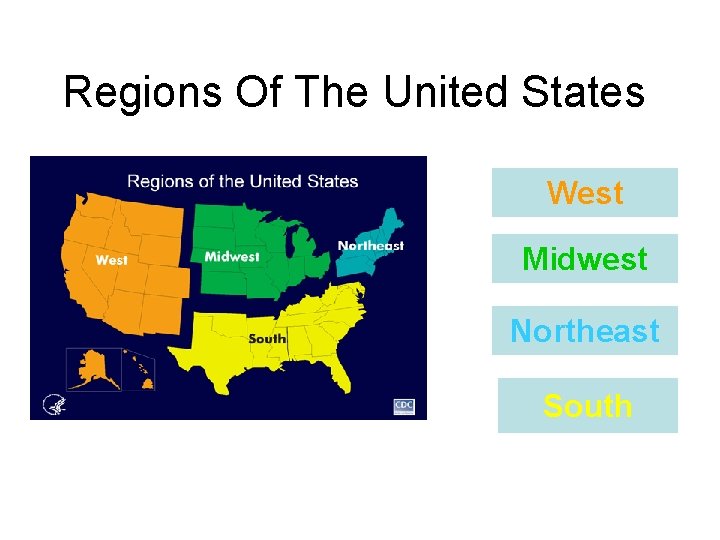 Regions Of The United States West Midwest Northeast South 