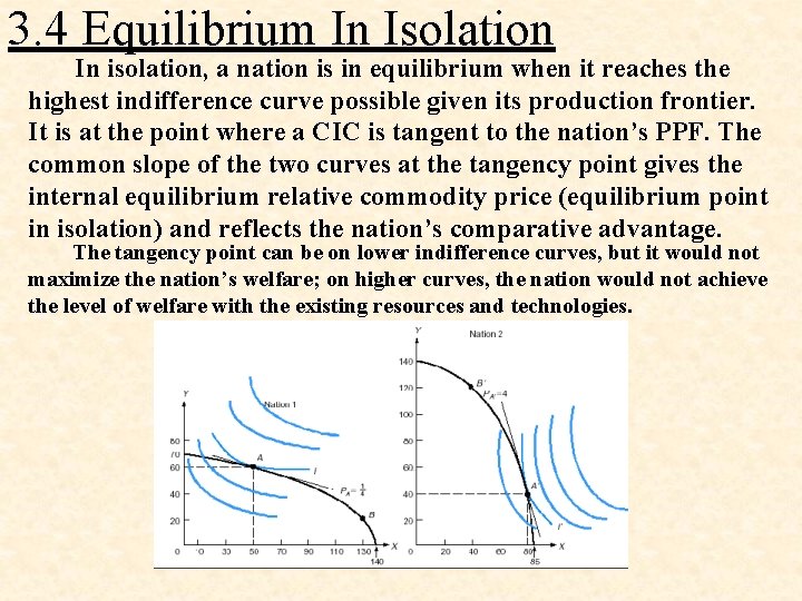 3. 4 Equilibrium In Isolation In isolation, a nation is in equilibrium when it