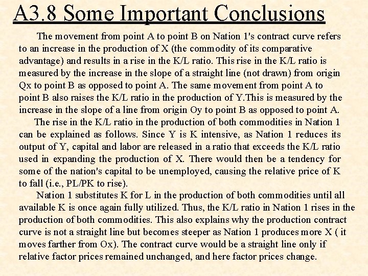 A 3. 8 Some Important Conclusions The movement from point A to point B