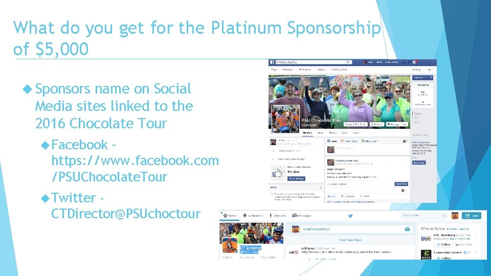 What do you get for the Platinum Sponsorship of $5, 000 Sponsors name on