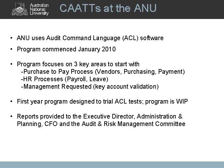 Session 3 Computer Assisted Audit Tools and Techniques