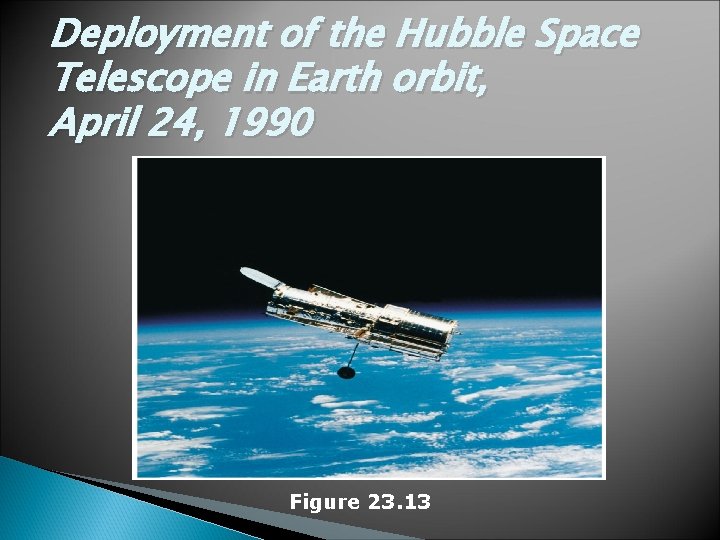 Deployment of the Hubble Space Telescope in Earth orbit, April 24, 1990 Figure 23.