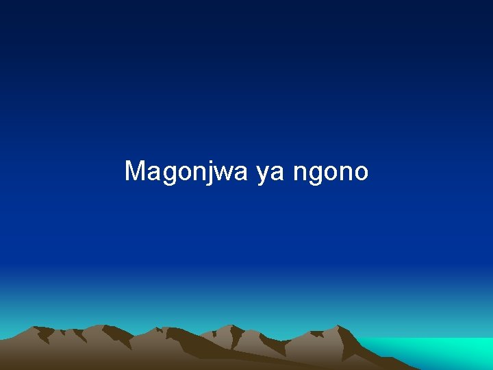 Magonjwa ya ngono 