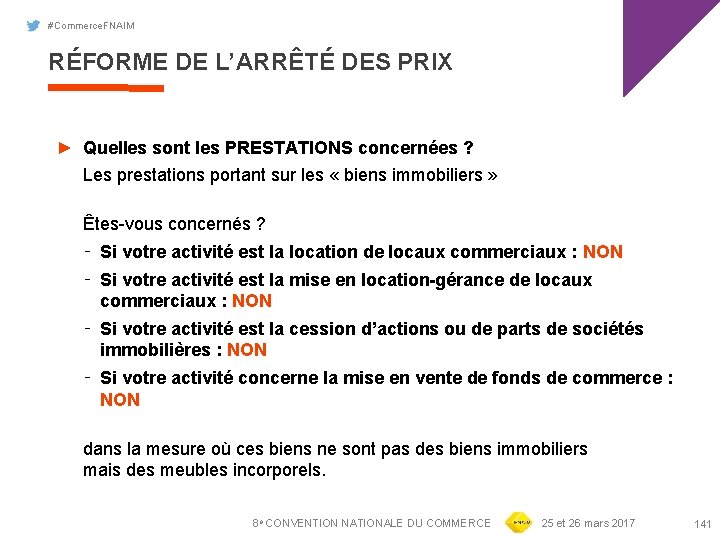 #Commerce. FNAIM RÉFORME DE L’ARRÊTÉ DES PRIX ► Quelles sont les PRESTATIONS concernées ?