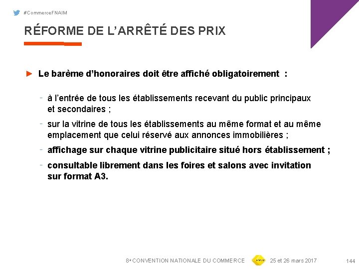 #Commerce. FNAIM RÉFORME DE L’ARRÊTÉ DES PRIX ► Le barème d’honoraires doit être affiché