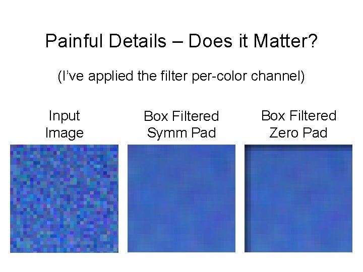 Painful Details – Does it Matter? (I’ve applied the filter per-color channel) Input Image