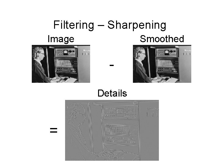 Filtering – Sharpening Image Smoothed Details = 