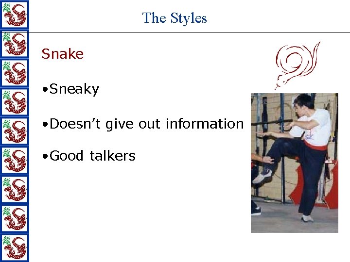 The Styles Snake • Sneaky • Doesn’t give out information • Good talkers 