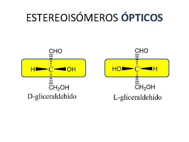 ESTEREOISÓMEROS ÓPTICOS ESTEREOISÓMEROS ÓPTICOS
